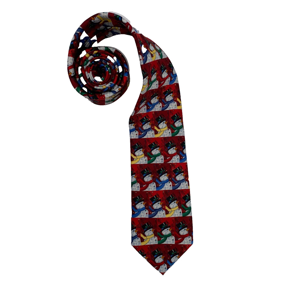 American Greetings Tie Snowman Necktie 100% Polyester 58" Christmas EUC